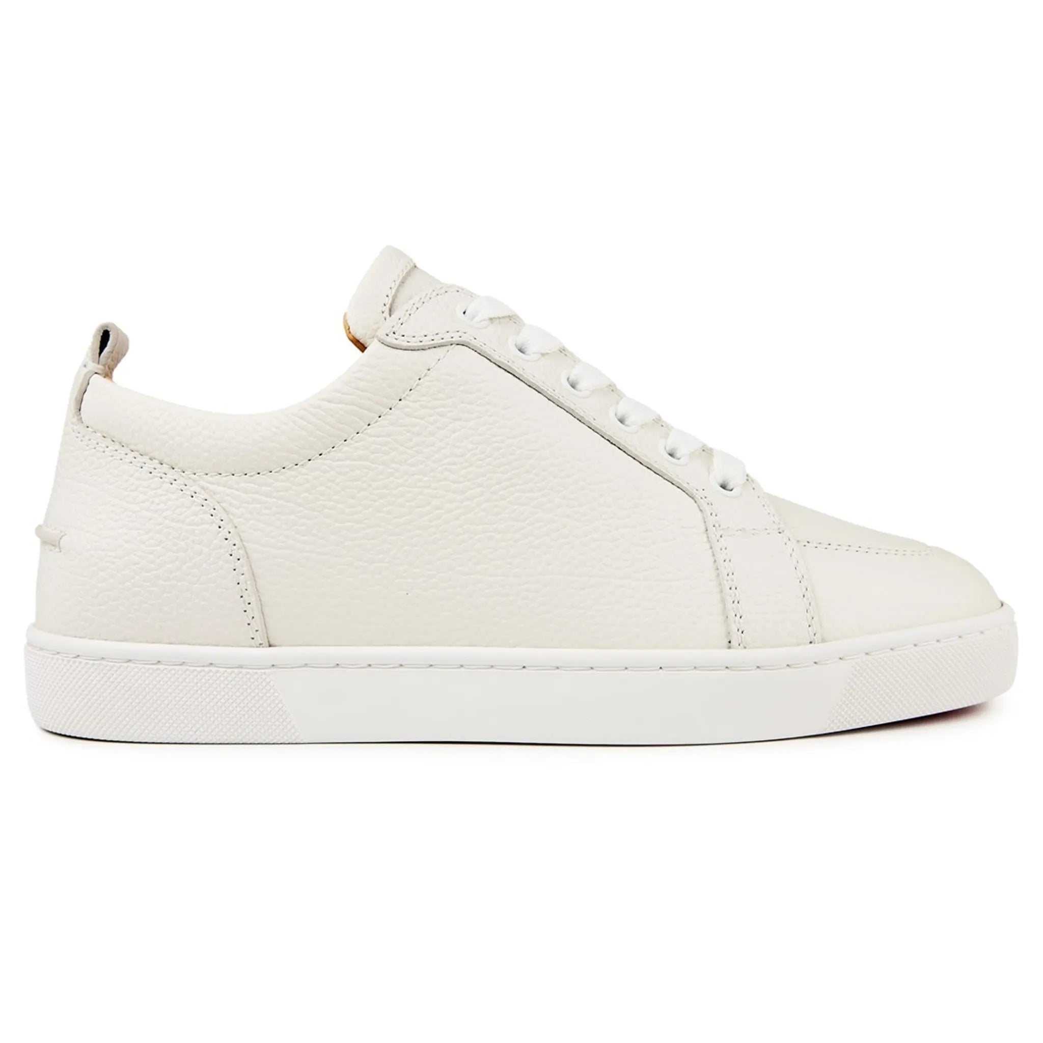 Side view of Christian Louboutin Rantulow Flat White Grain